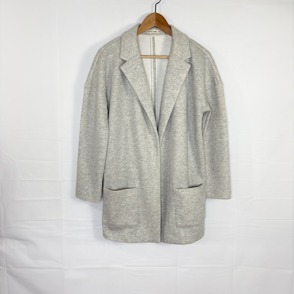 Marine‎ Layer Blazer Jacket Gray Knit Open Front Jacket size XS